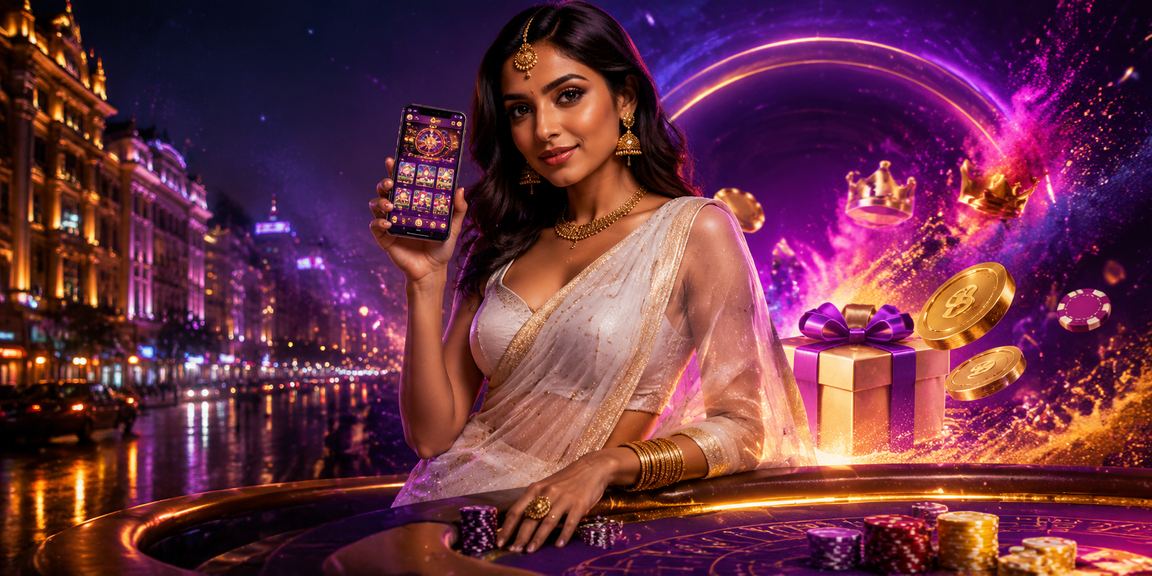 Colorful slot reels spinning with Indian festive theme